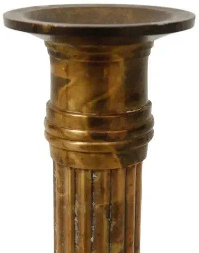 Brass Candlestick Holders - a Pair - Gold