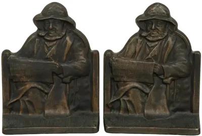 1928 Cape Cod Fisherman Bookends - a Pair - Brown