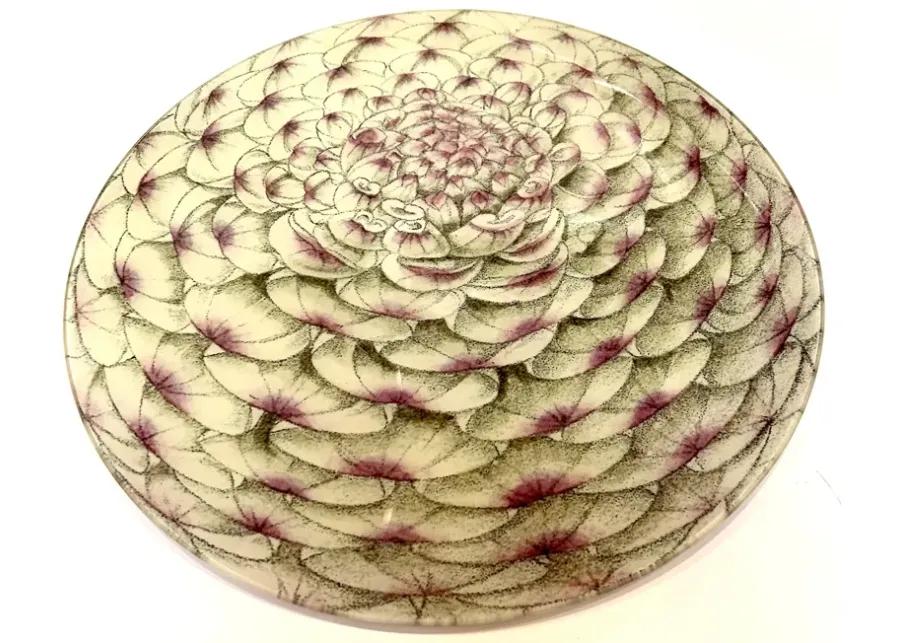 Peony Tray Large Round - 13.5 - Green