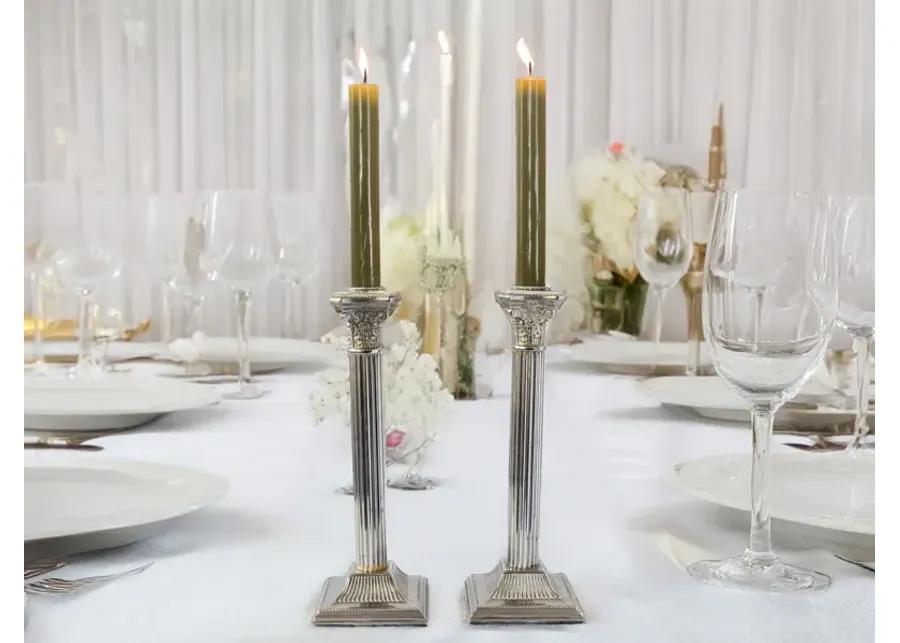 Vintage Silver-Plate Column Candlesticks