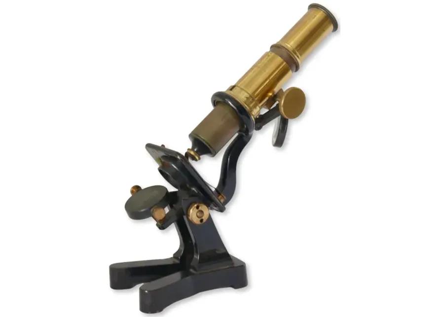 Antique Brass and Metal Microscope - Brown