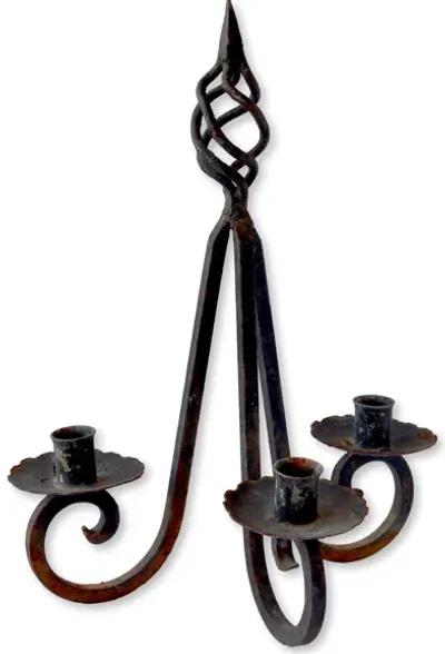 Early California Wrought Iron Candelabra - Black