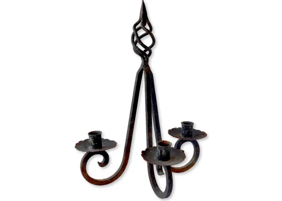 Early California Wrought Iron Candelabra - Black