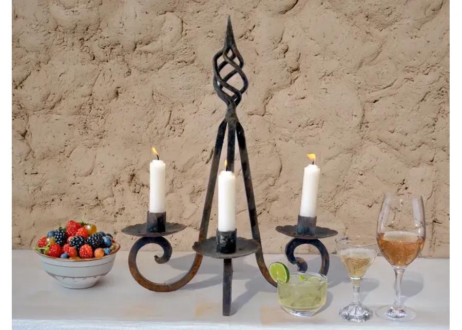 Early California Wrought Iron Candelabra - Black