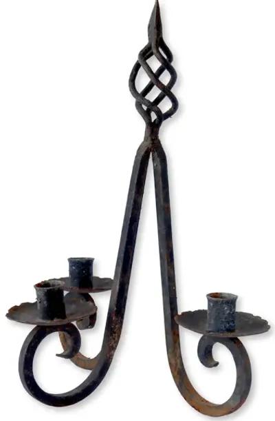 Early California Wrought Iron Candelabra - Black