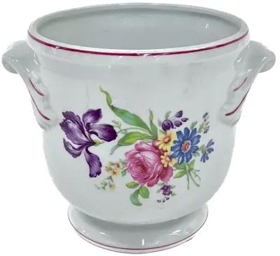 Porcelain Portuguese Floral Cachepot