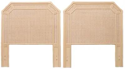 Twin Tan Wicker Headboards - a Pair - Brown