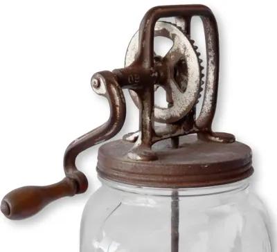 1922 Dazey Hand-Crank Butter Churn - Brown