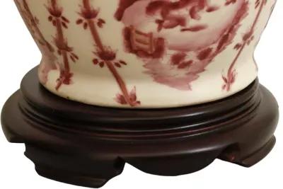 Delft Style Ceramic Table Lamps - a Pair - Red