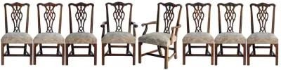 American Made Chippendale Dining Chairs - Brown