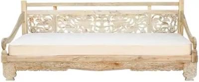 102" Beautifully Carved Opium Daybed - Handcrafted - Comfortable, Sturdy