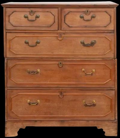 Antique Colonial Teak Chest on Chest - Brown