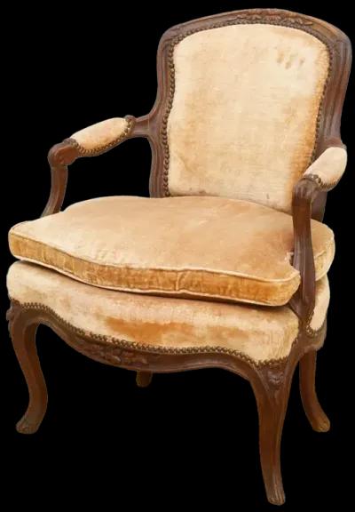 Antique French Carved Walnut Chair