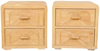 Pencil Reed Waterfall Nightstands - Set of 2