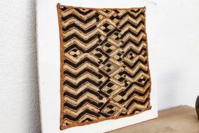 Earth Tones African Kuba Cloth Panel