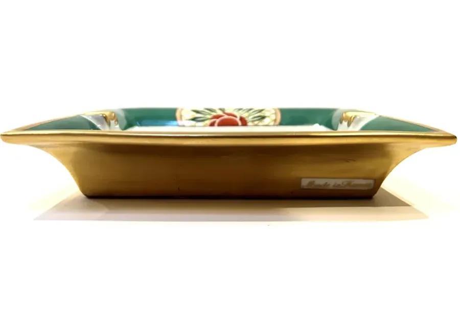 Hermès French Porcelain Cigar Ashtray - green