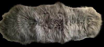 Gray Icelandic Double Sheepskin Throw - Brown