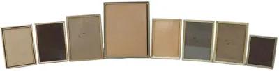 Vintage Brass Photo Frames - Set of 8 - Gold