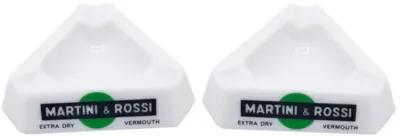 Martini & Rossi French Ashtrays - a Pair - Green