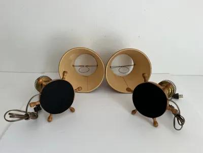 Wood Ship's Wheel Lamps & Shades - Set of 2 - Brown