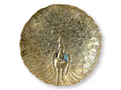 English Brass Peacock Trinket Dish