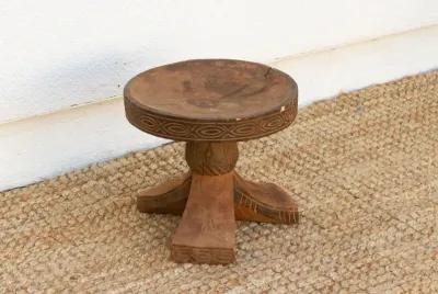 Vintage African Igbo Round Tripod Stool