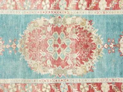 1960s Turkish Oushak Runner-2'7x10'6" - Blue