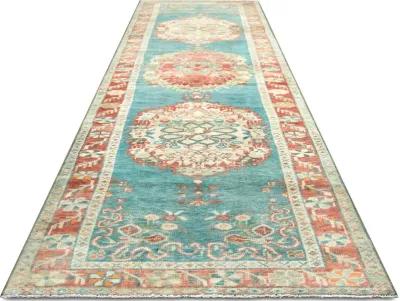 1960s Turkish Oushak Runner-2'7x10'6" - Blue