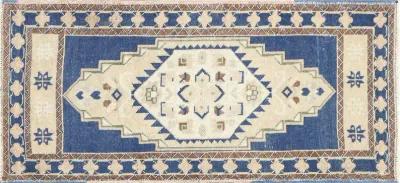 1960s Turkish Oushak Yastic -1'11"x 3'9" - Blue