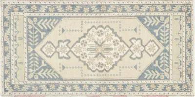 1960s Turkish Oushak Yastic -1'10" x3'6" - Blue