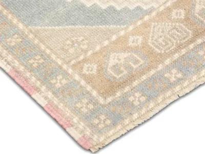 1960s Turkish Oushak Yastic -1'11"x4' - Beige