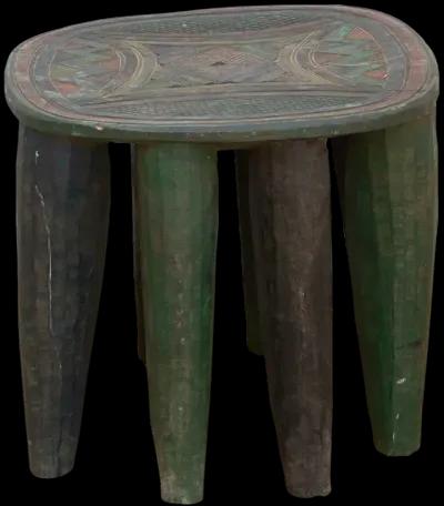 Forest Green African Nupe Side Table