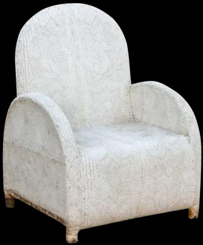 Royal White Cloud African Yoruba Chair