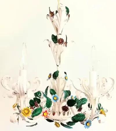 1950s italian Floral Chandelier - Blue