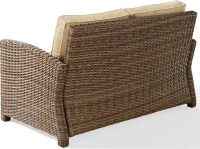 Bradenton Sand and Wicker Patio Loveseat