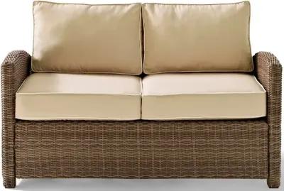 Bradenton Sand and Wicker Patio Loveseat