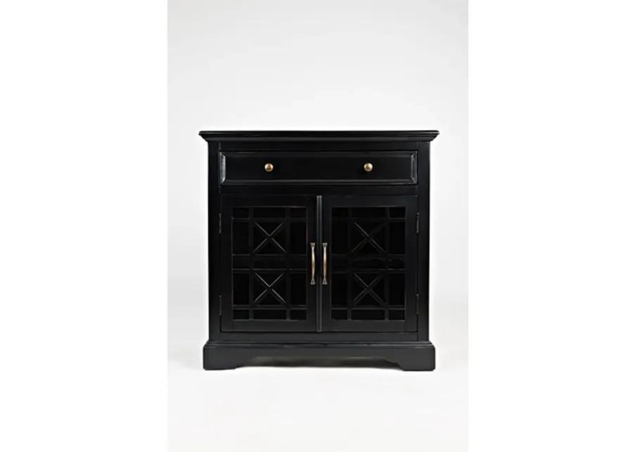 Black 2 Door and 1 Drawer Accent Chest