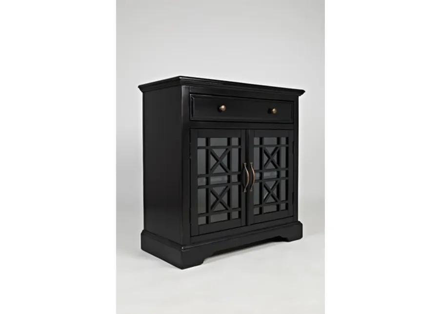 Black 2 Door and 1 Drawer Accent Chest