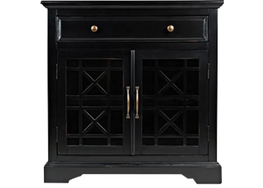 Black 2 Door and 1 Drawer Accent Chest