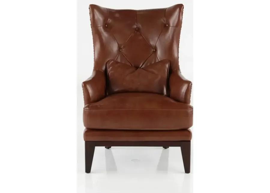 Brewster Chestnut Brown Leather-Match Accent Chair