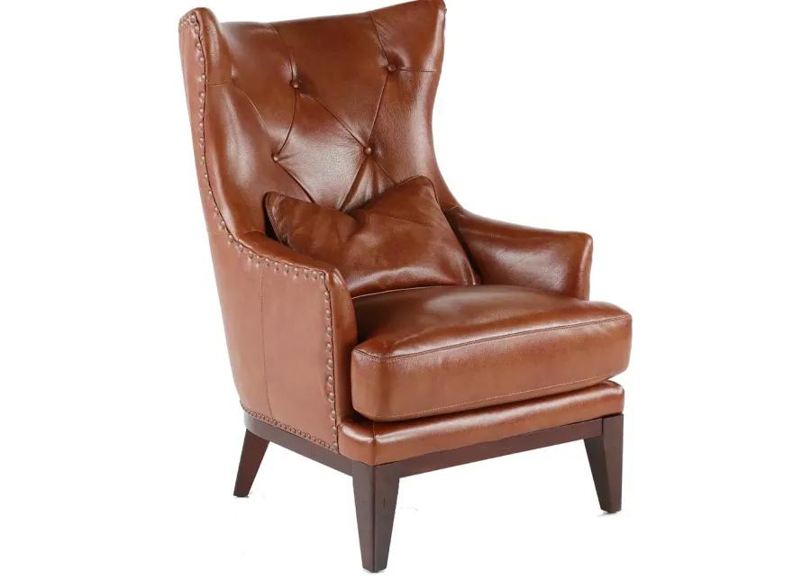 Brewster Chestnut Brown Leather-Match Accent Chair