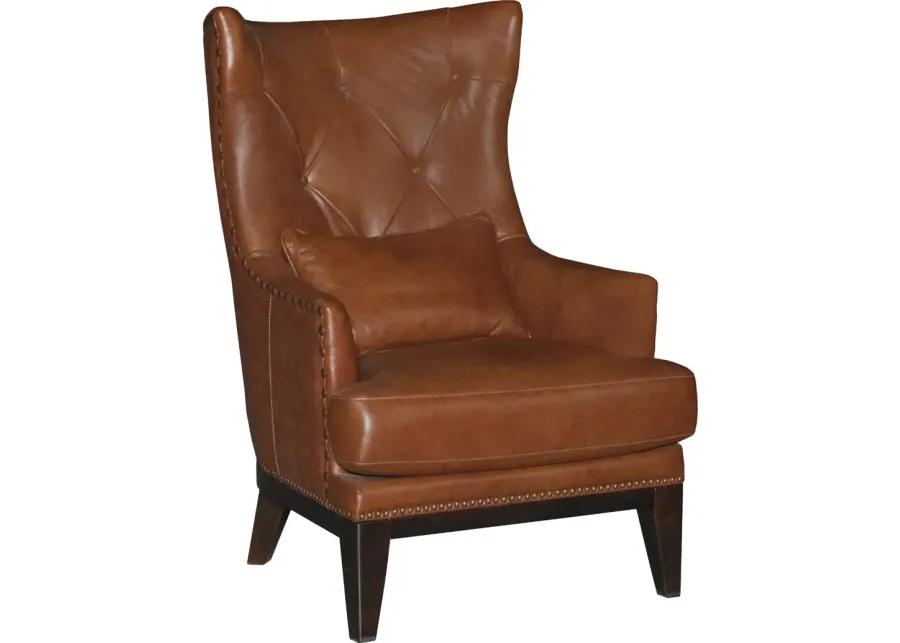 Brewster Chestnut Brown Leather-Match Accent Chair