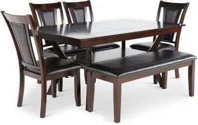 Brent Dark Cherry 6 Piece Dining Set