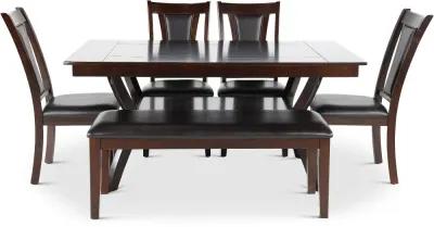 Brent Dark Cherry 6 Piece Dining Set