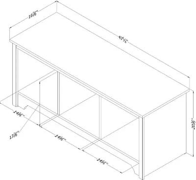 Vito White Cubby Storage Bench - South Shore