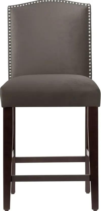 Theo Dark Brown Nail Button Back Counter Stool- Skyline Furniture