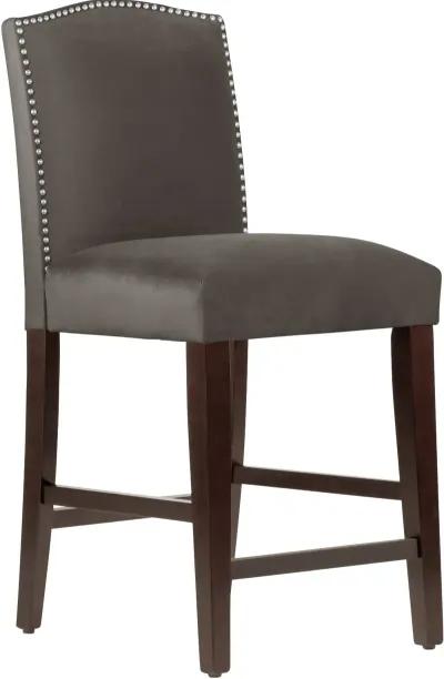 Theo Dark Brown Nail Button Back Counter Stool- Skyline Furniture