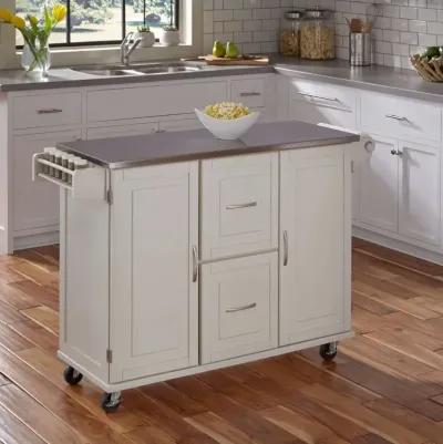 White Stainless Top Kitchen Cart - Patriot