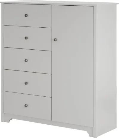 Soft Gray 5 Drawer Door Chest - Vito