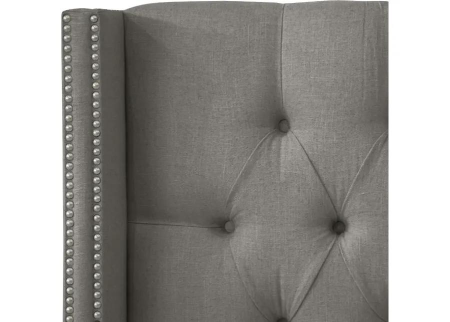 Abigail Gray Diamond Tufted Wingback Queen Headboard - Skyline...